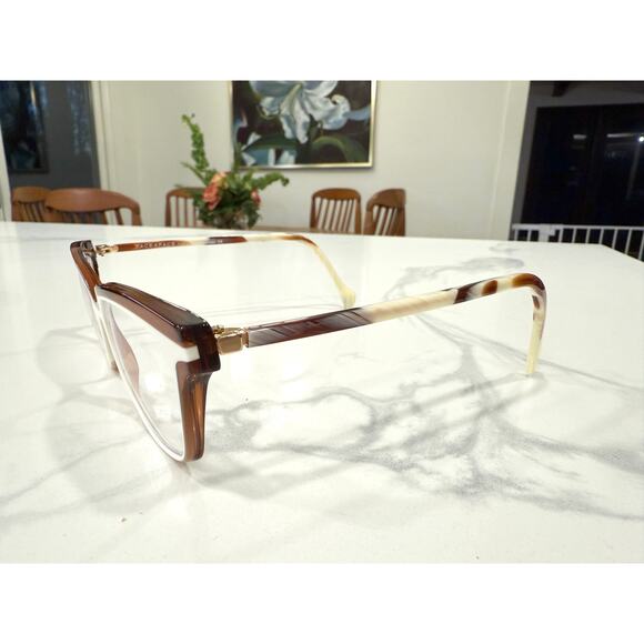 Face à Face SHISO Designer Eyeglass Frames Only 54-15-140 Brown White Cat-Eye main image 6